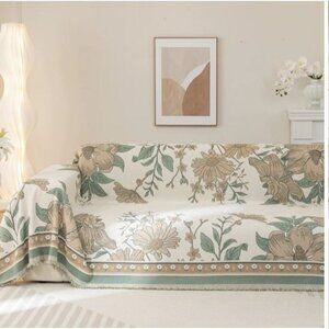 Slashop Chyrusanthemum 71" x 165" Pet Friendly Sofa Cover Floral Harmony
